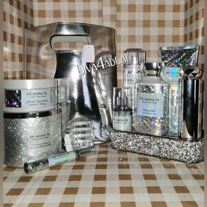 LQQK! Bath & Body Works PLATINUM 3.4 EDP 11PC Tray Tote Collection Set Bundle